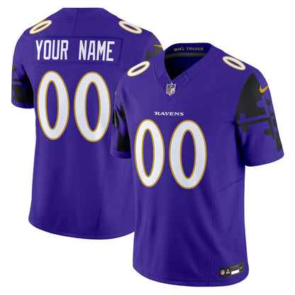 Ravens Baltimore Flag Vapor Limited Custom Jersey - All Stitched