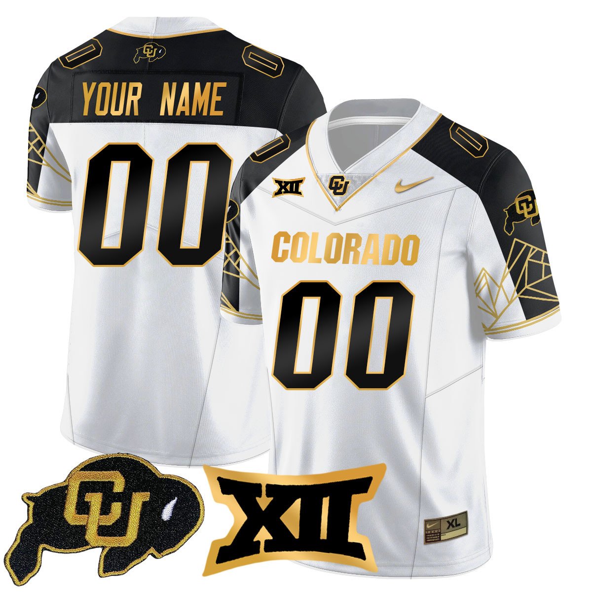Custom Colorado Buffaloes 2024 Vapor Limited Gold Jersey N3 - All Stitched