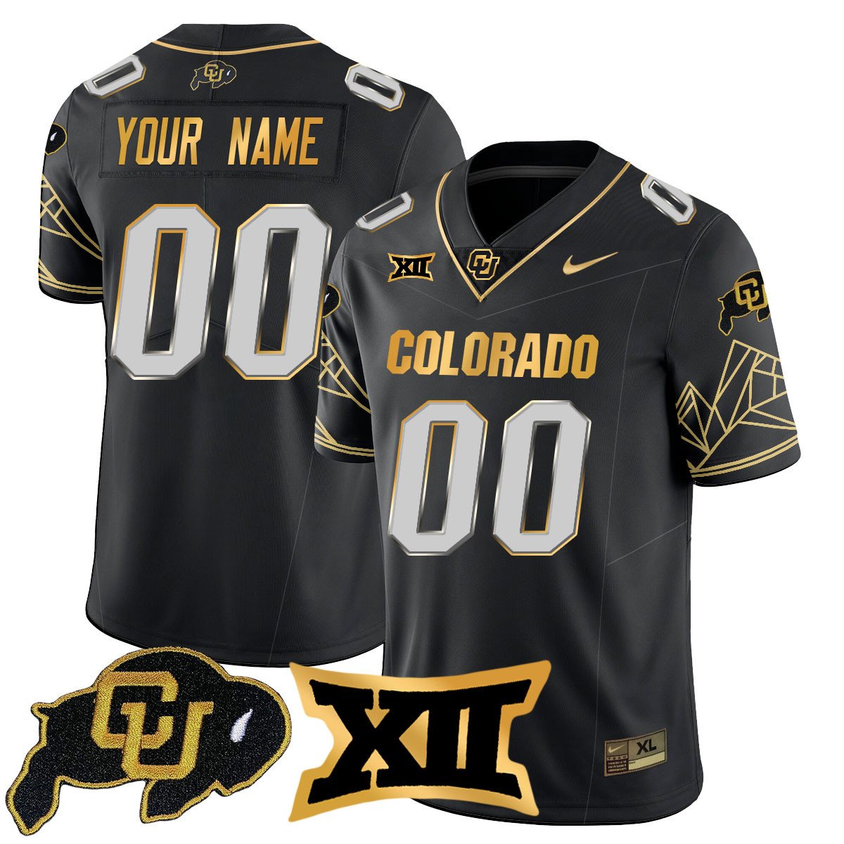 Custom Colorado Buffaloes 2024 Vapor Limited Gold Jersey N3 - All Stitched