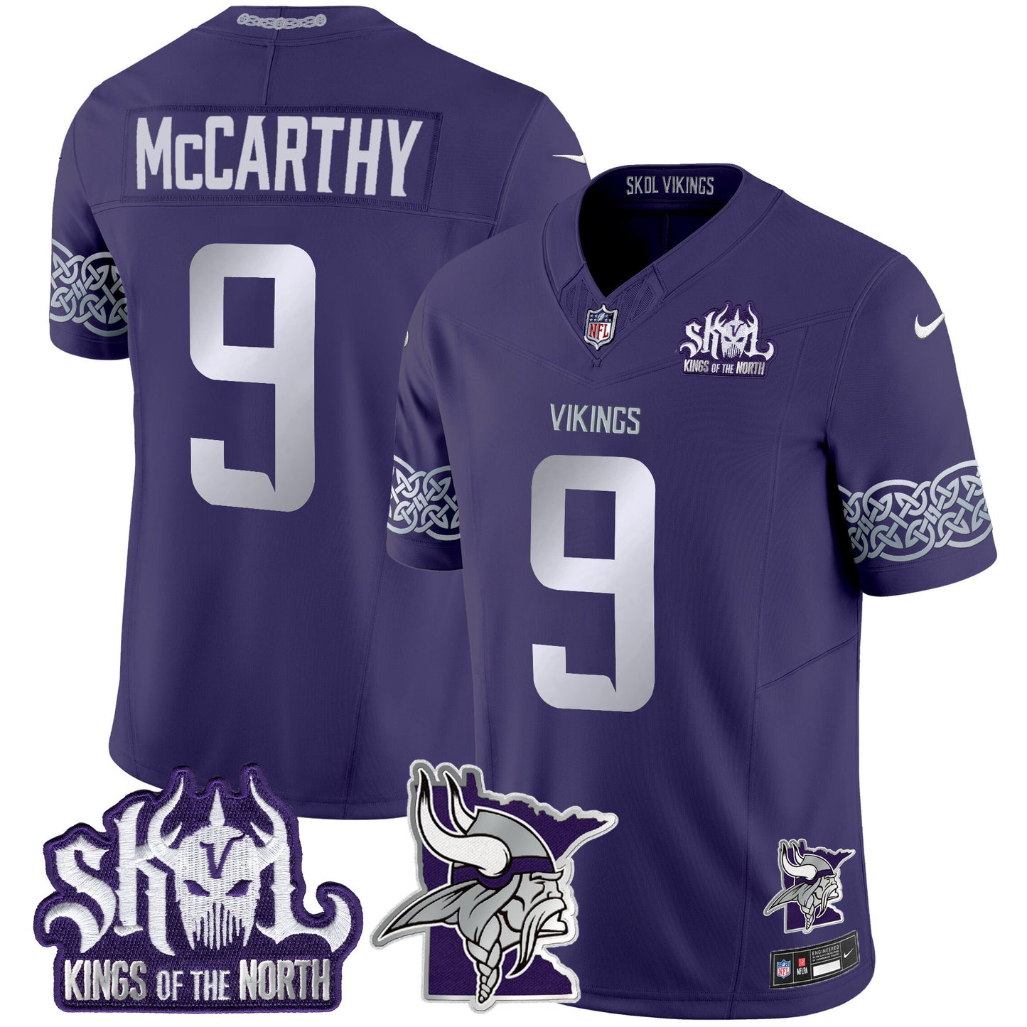 Men's Minnesota Vikings 2024 Winter Warrior Skol Patch Vapor Limited Jersey V2 - All Stitched
