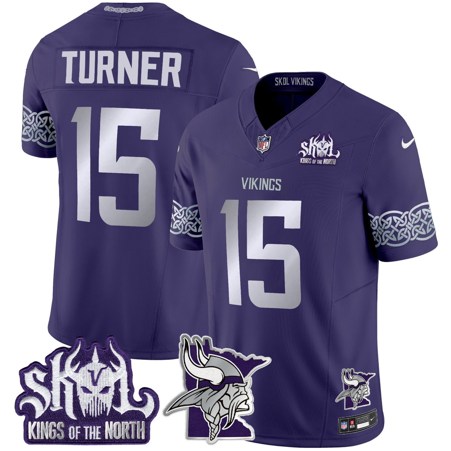Men's Minnesota Vikings 2024 Winter Warrior Skol Patch Vapor Limited Jersey V2 - All Stitched