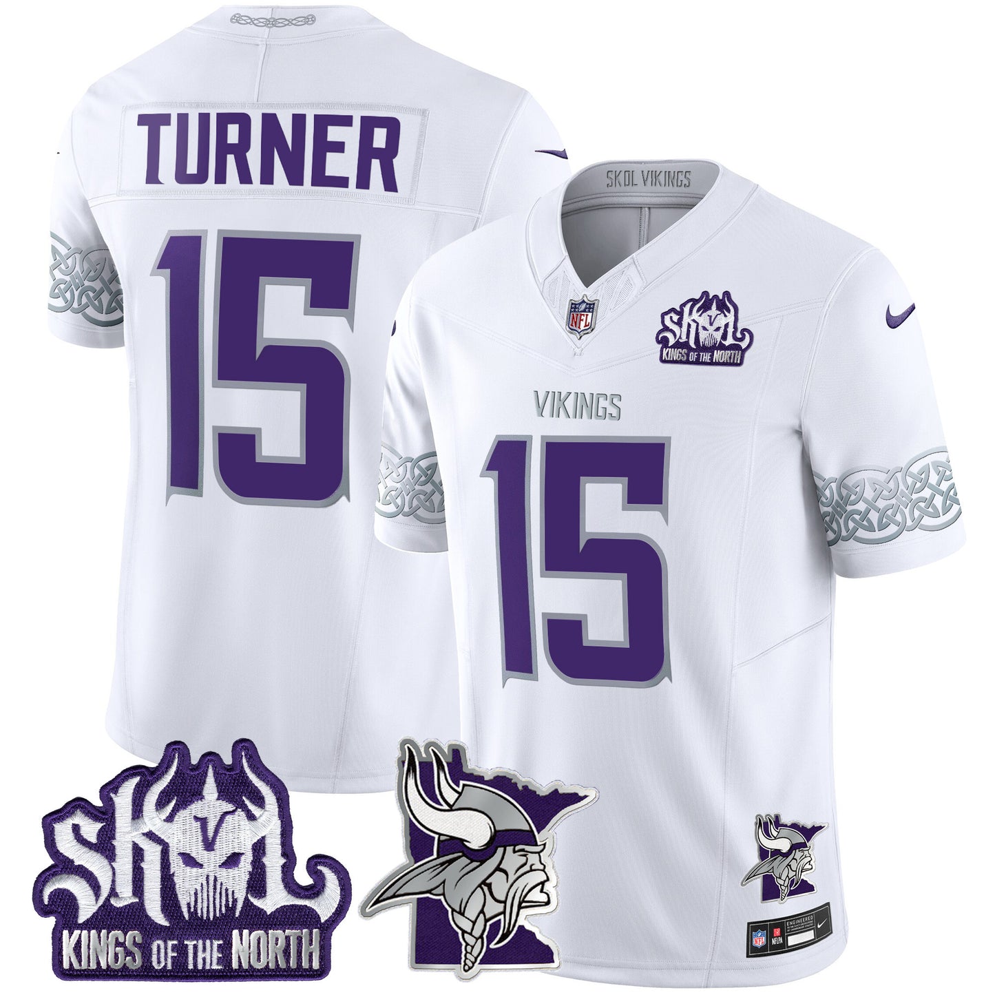 Men's Minnesota Vikings 2024 Winter Warrior Skol Patch Vapor Limited Jersey V2 - All Stitched