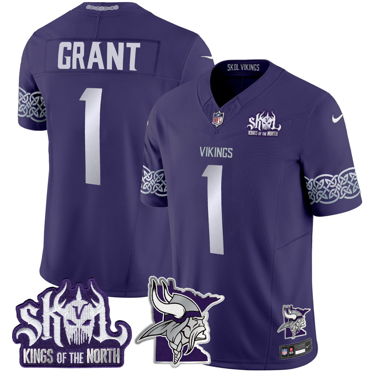 Men's Minnesota Vikings 2024 Winter Warrior Skol Patch Vapor Limited Jersey V2 - All Stitched