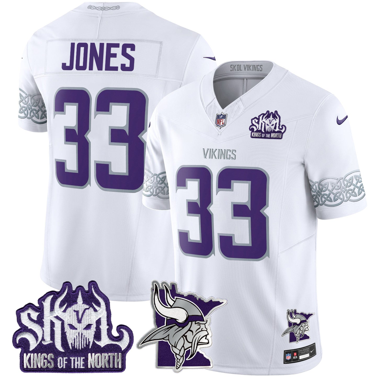 Men's Minnesota Vikings 2024 Winter Warrior Skol Patch Vapor Limited Jersey V2 - All Stitched