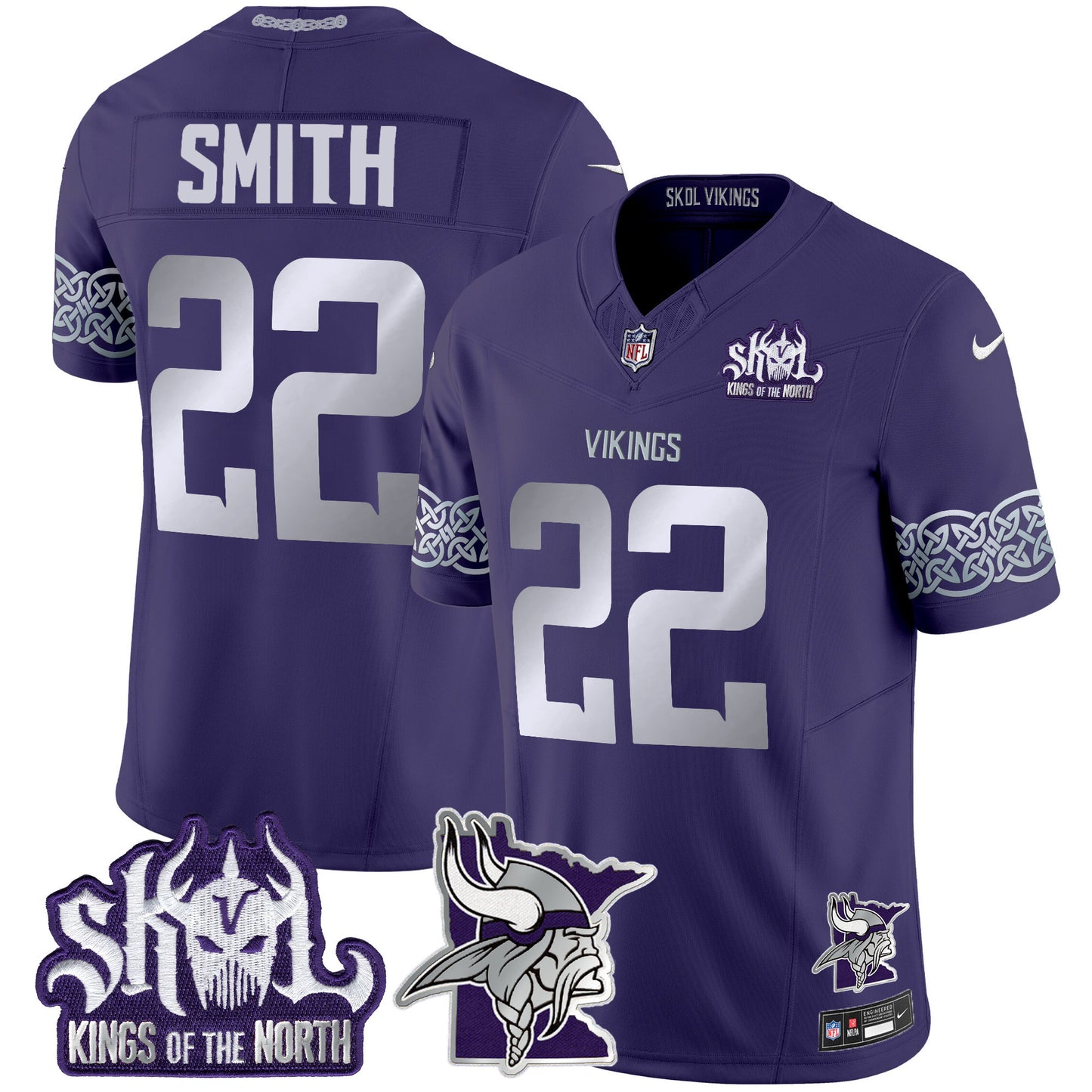 Men's Minnesota Vikings 2024 Winter Warrior Skol Patch Vapor Limited Jersey V2 - All Stitched