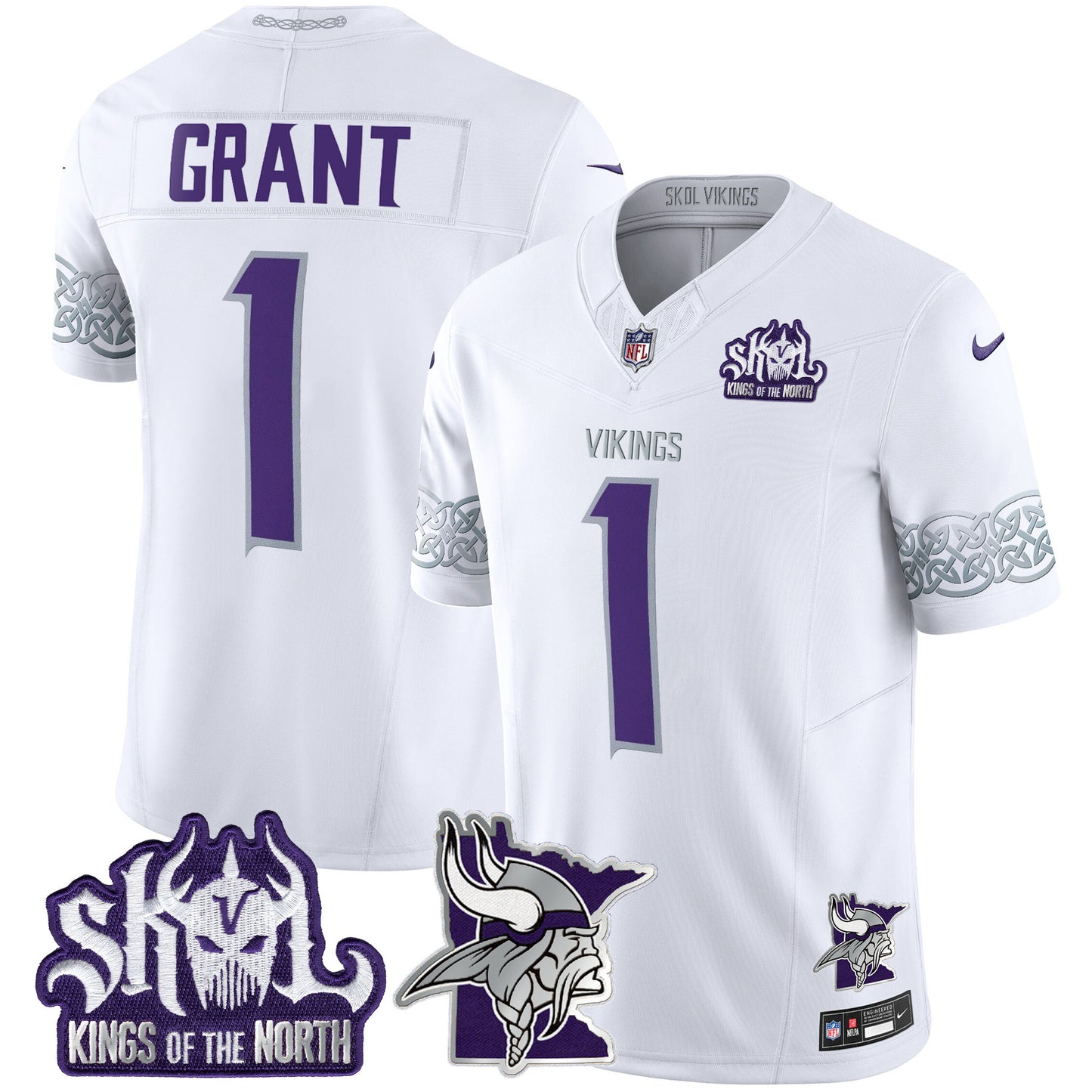 Men's Minnesota Vikings 2024 Winter Warrior Skol Patch Vapor Limited Jersey V2 - All Stitched