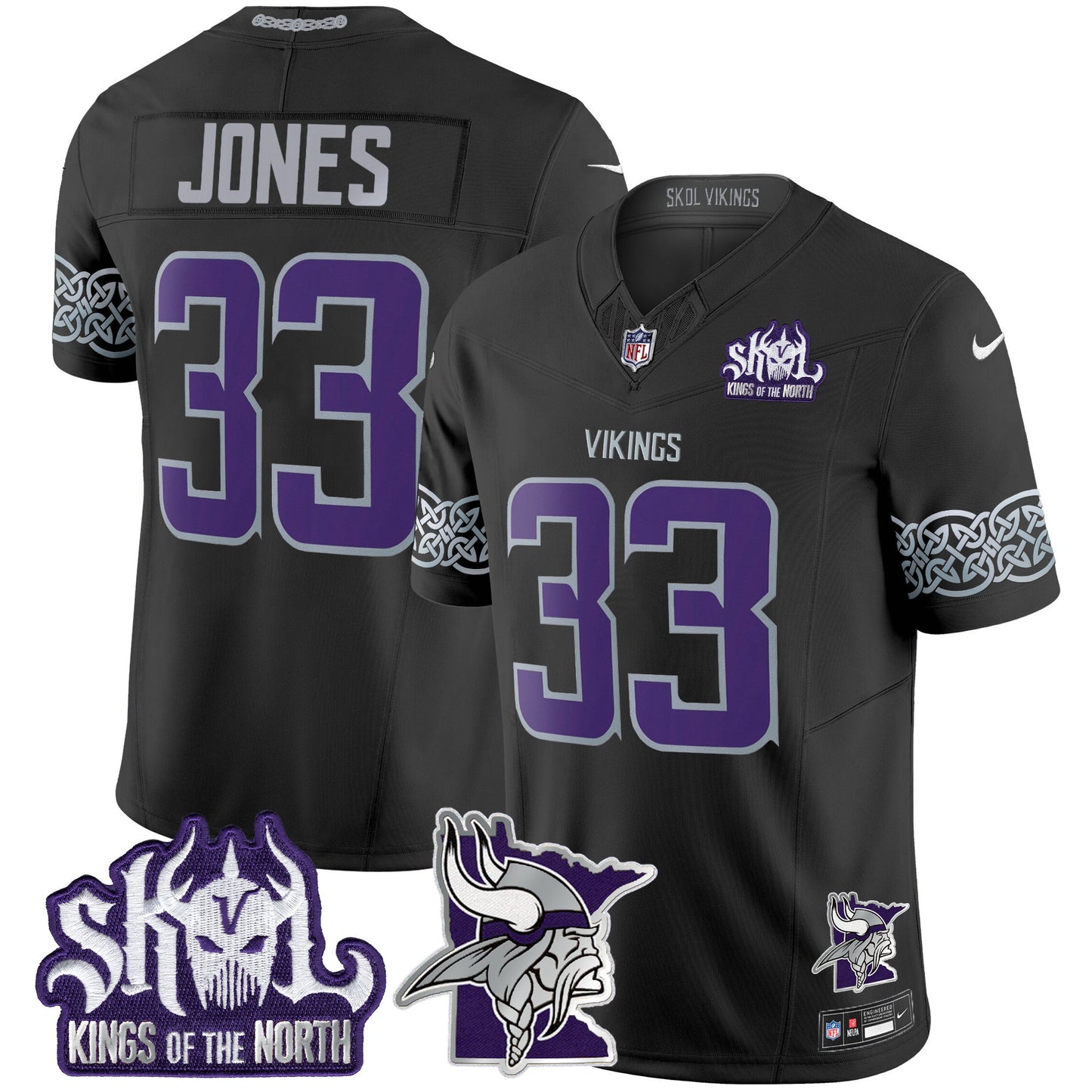 Men's Minnesota Vikings 2024 Winter Warrior Skol Patch Vapor Limited Jersey V2 - All Stitched