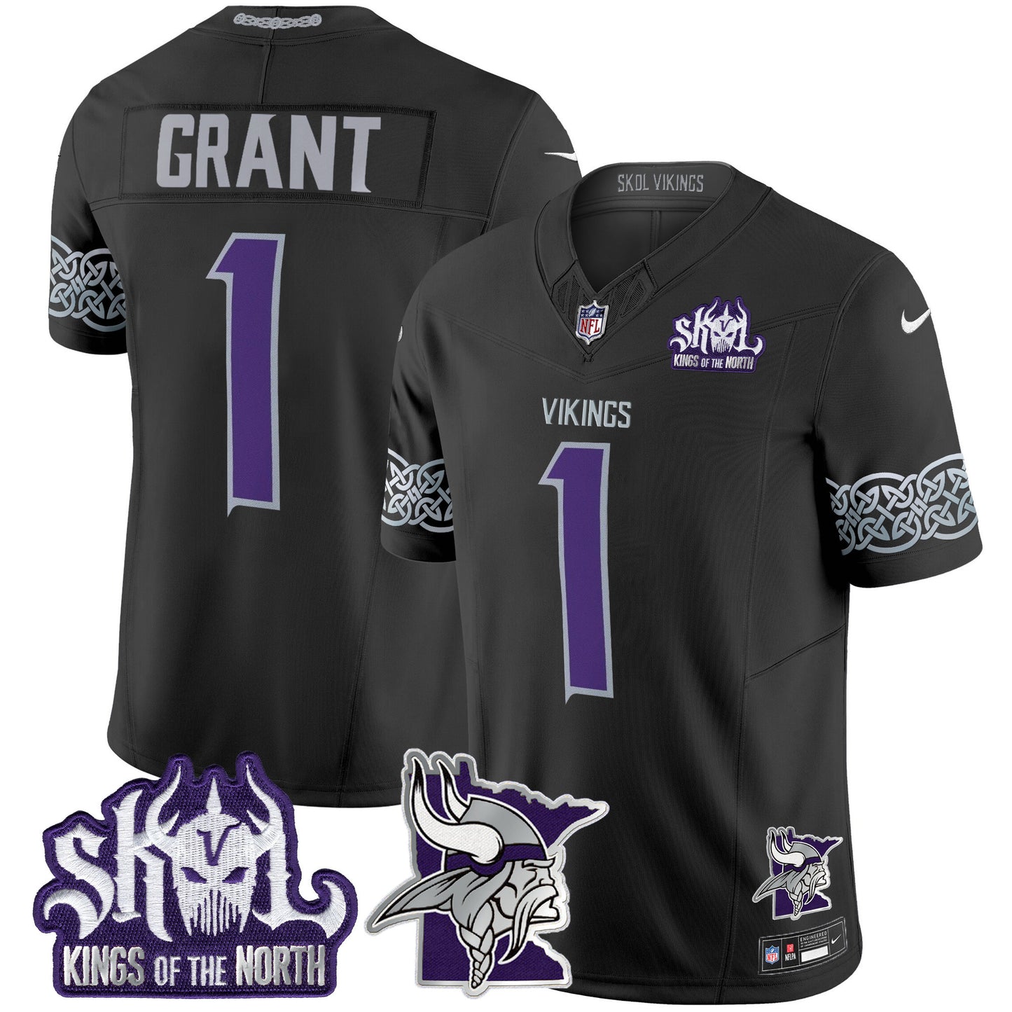 Men's Minnesota Vikings 2024 Winter Warrior Skol Patch Vapor Limited Jersey V2 - All Stitched