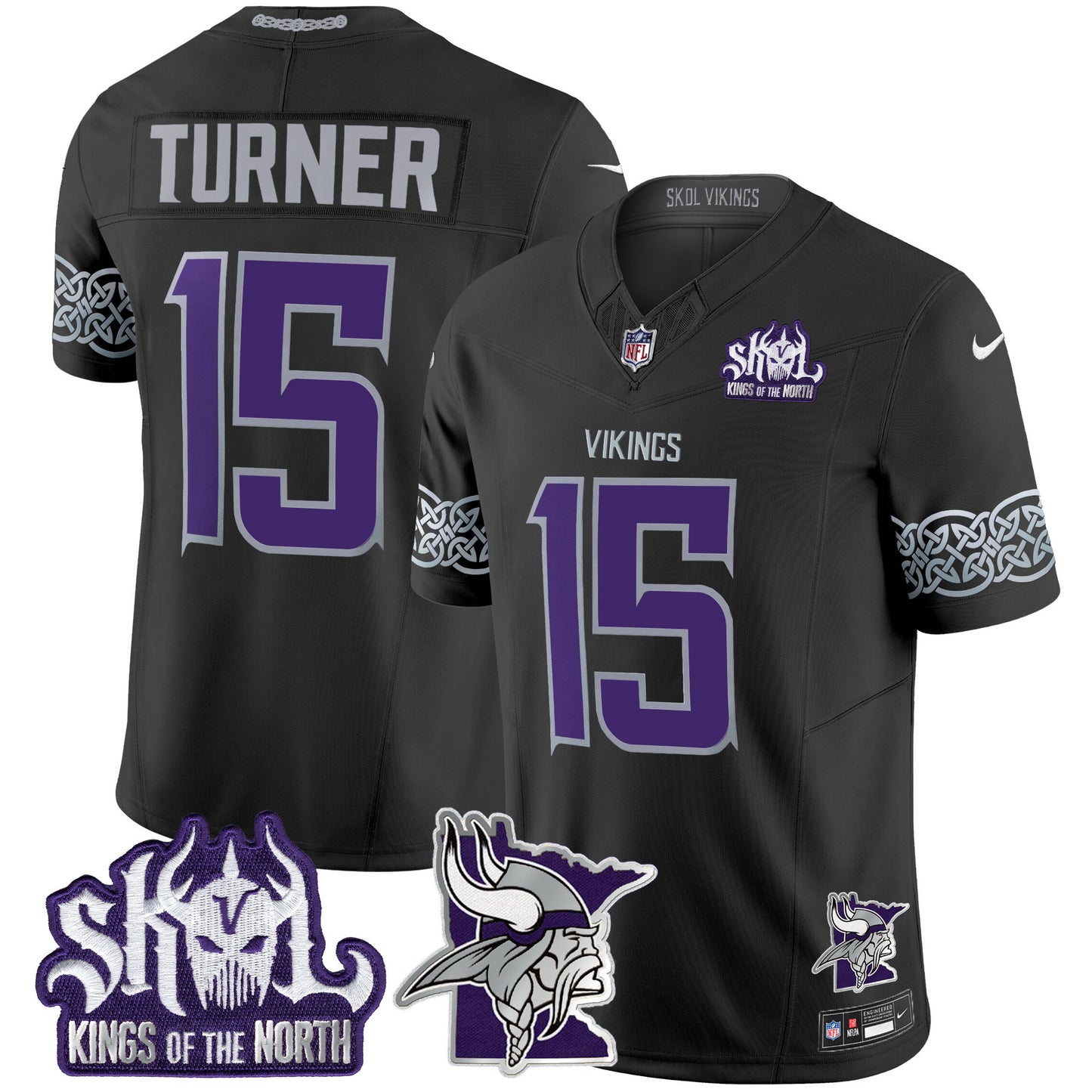 Men's Minnesota Vikings 2024 Winter Warrior Skol Patch Vapor Limited Jersey V2 - All Stitched