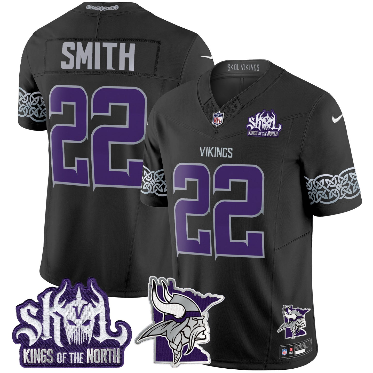 Men's Minnesota Vikings 2024 Winter Warrior Skol Patch Vapor Limited Jersey V2 - All Stitched