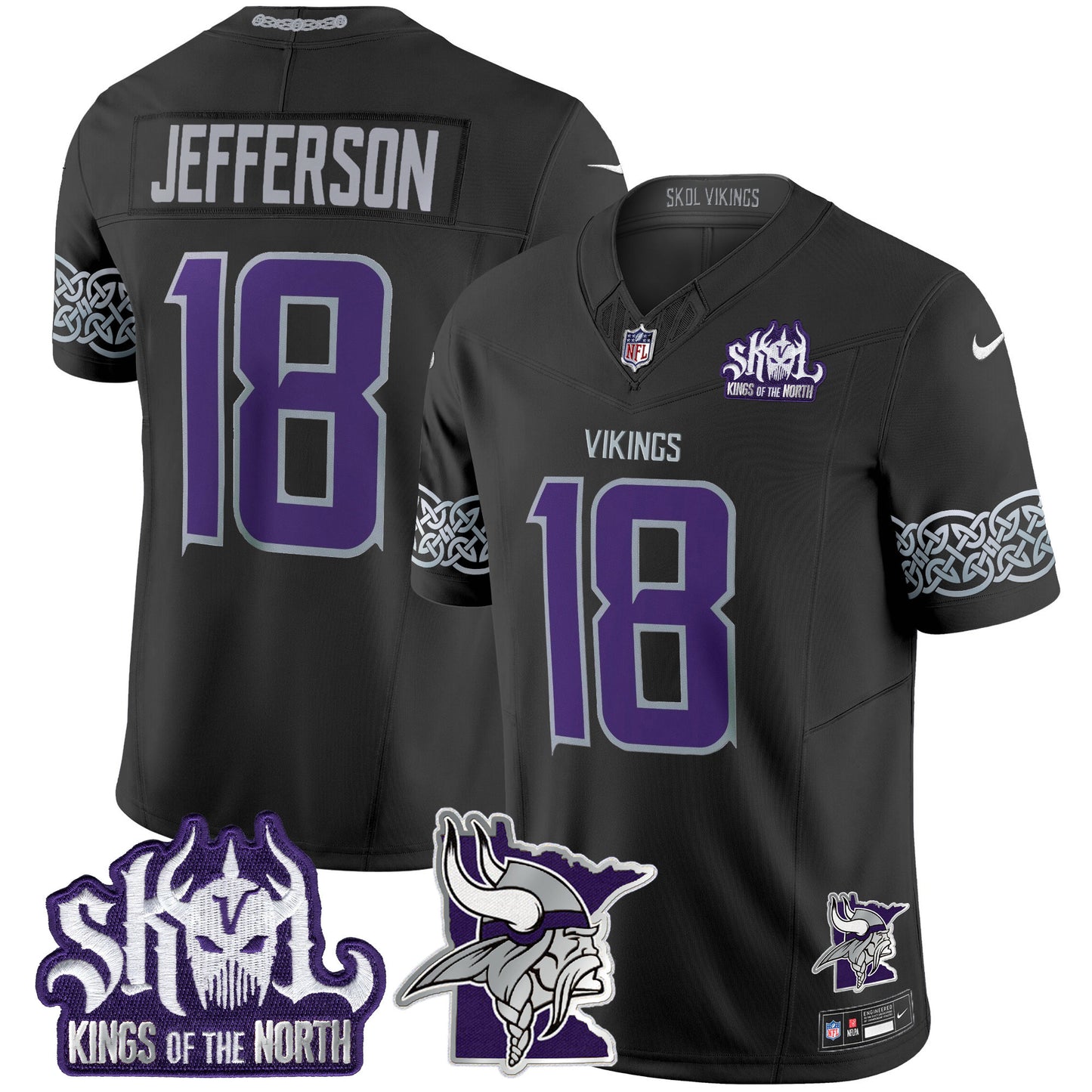 Men's Minnesota Vikings 2024 Winter Warrior Skol Patch Vapor Limited Jersey V2 - All Stitched