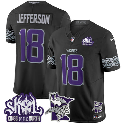 Men's Minnesota Vikings 2024 Winter Warrior Skol Patch Vapor Limited Jersey V2 - All Stitched