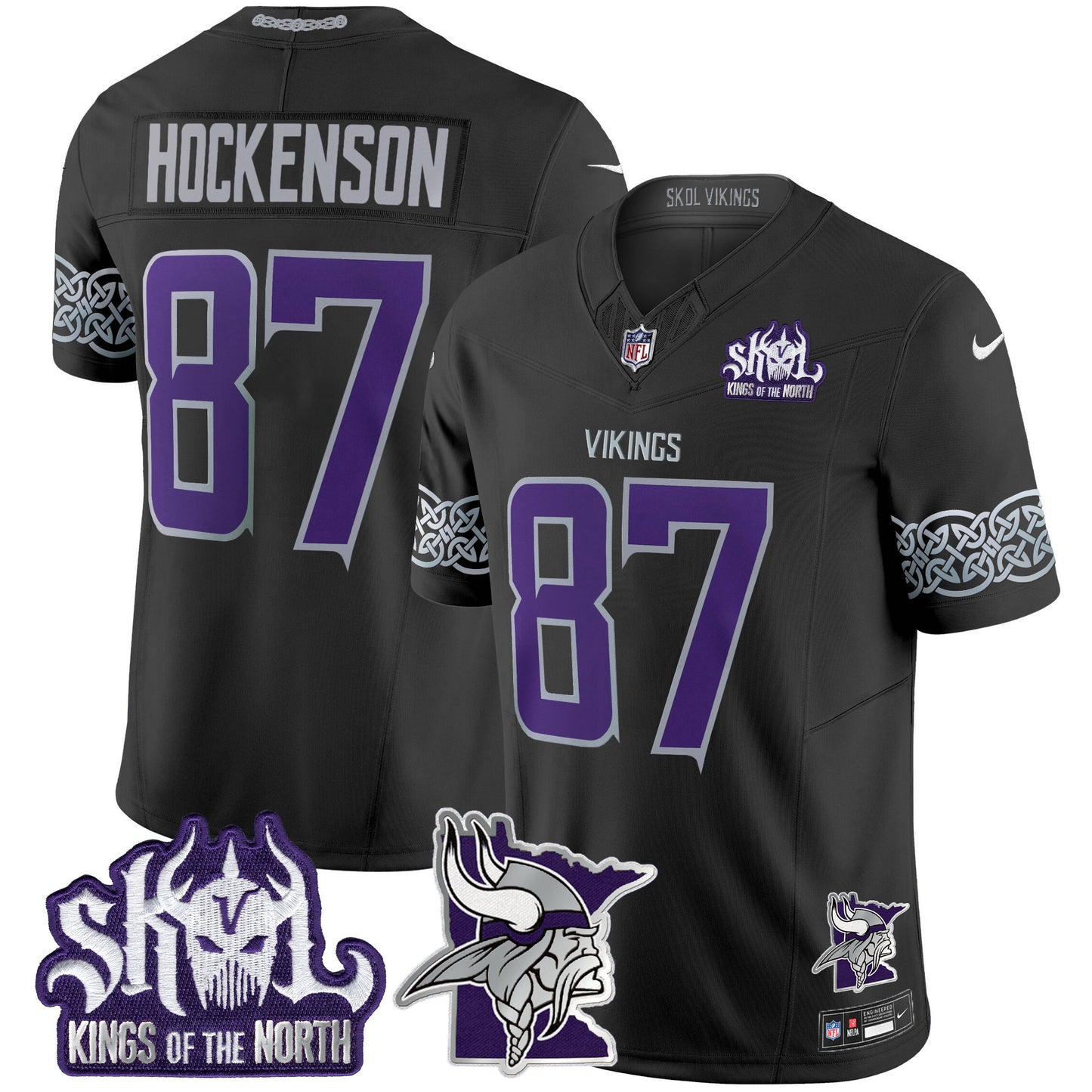 Men's Minnesota Vikings 2024 Winter Warrior Skol Patch Vapor Limited Jersey V2 - All Stitched
