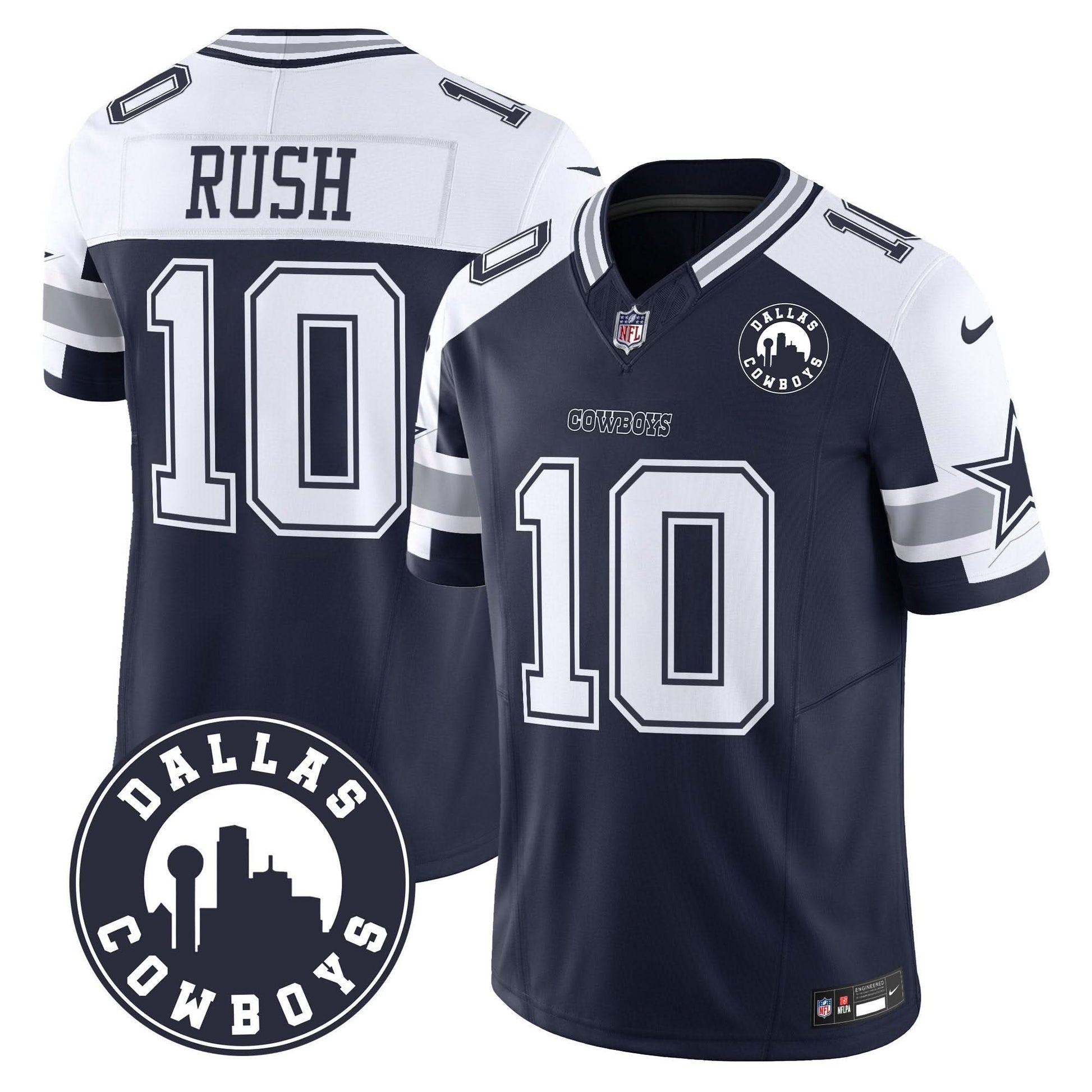 Cowboys "Dallas City" Patch Vapor Limited Jersey - All Stitched