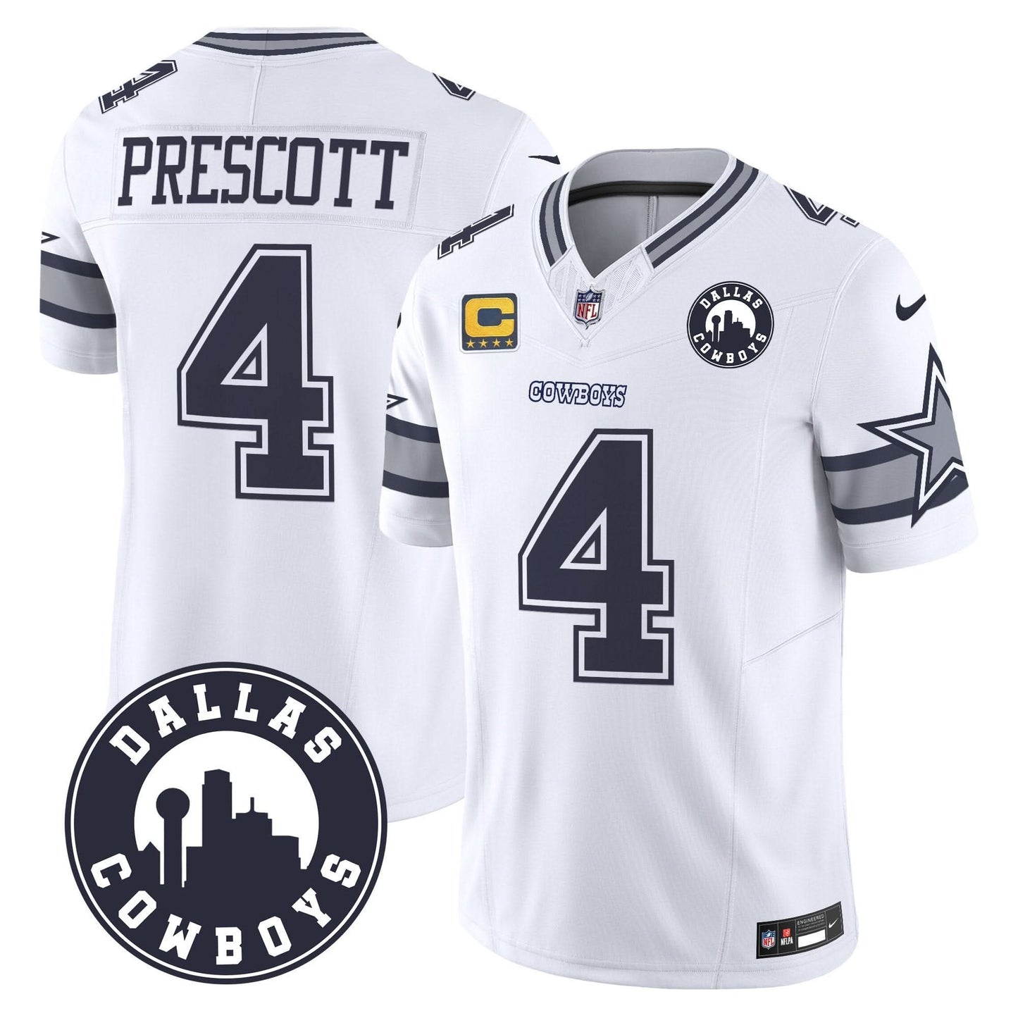 Cowboys "Dallas City" Patch Vapor Limited Jersey - All Stitched