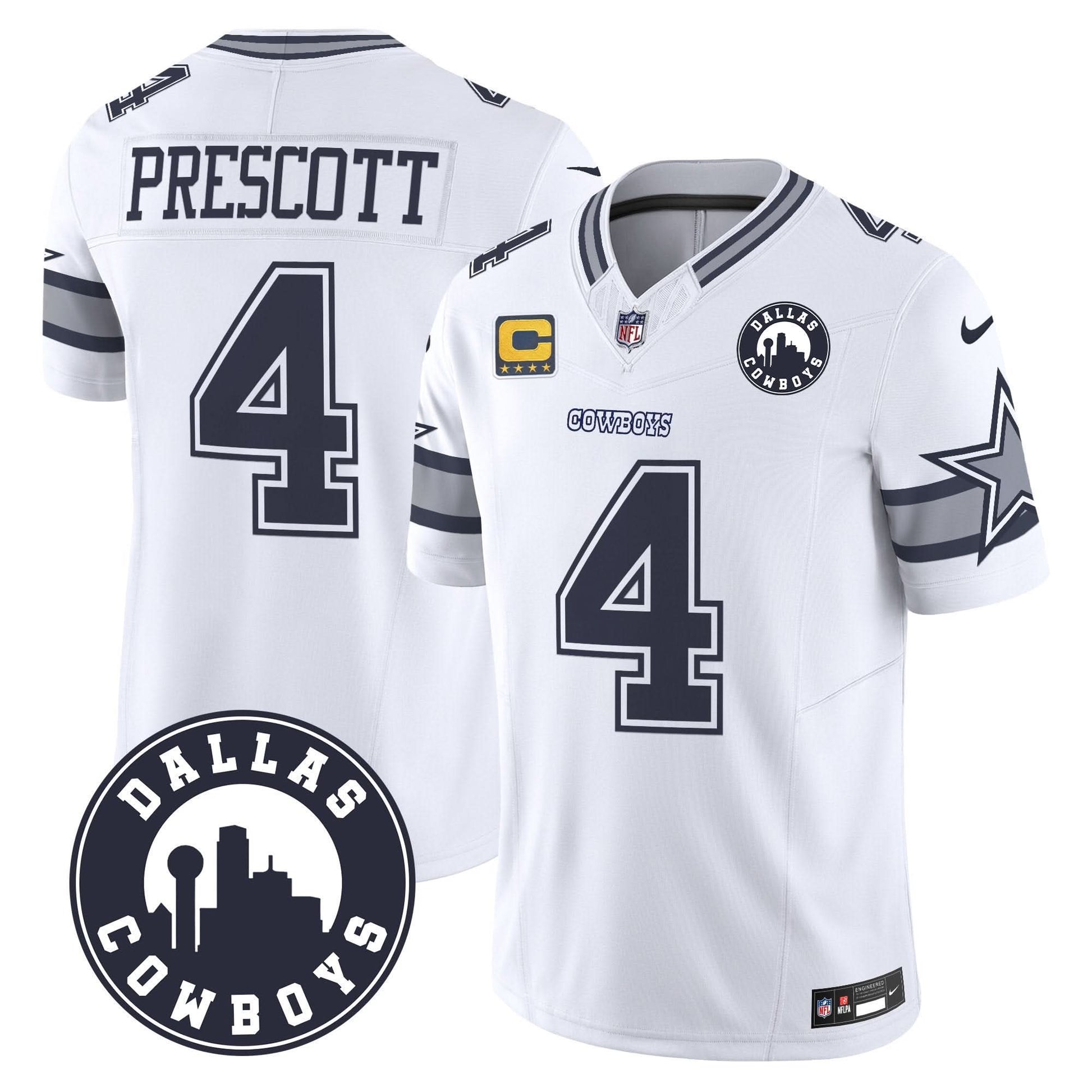 Cowboys "Dallas City" Patch Vapor Limited Jersey - All Stitched