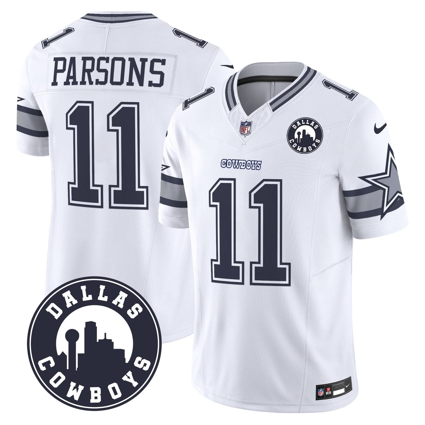 Cowboys "Dallas City" Patch Vapor Limited Jersey - All Stitched