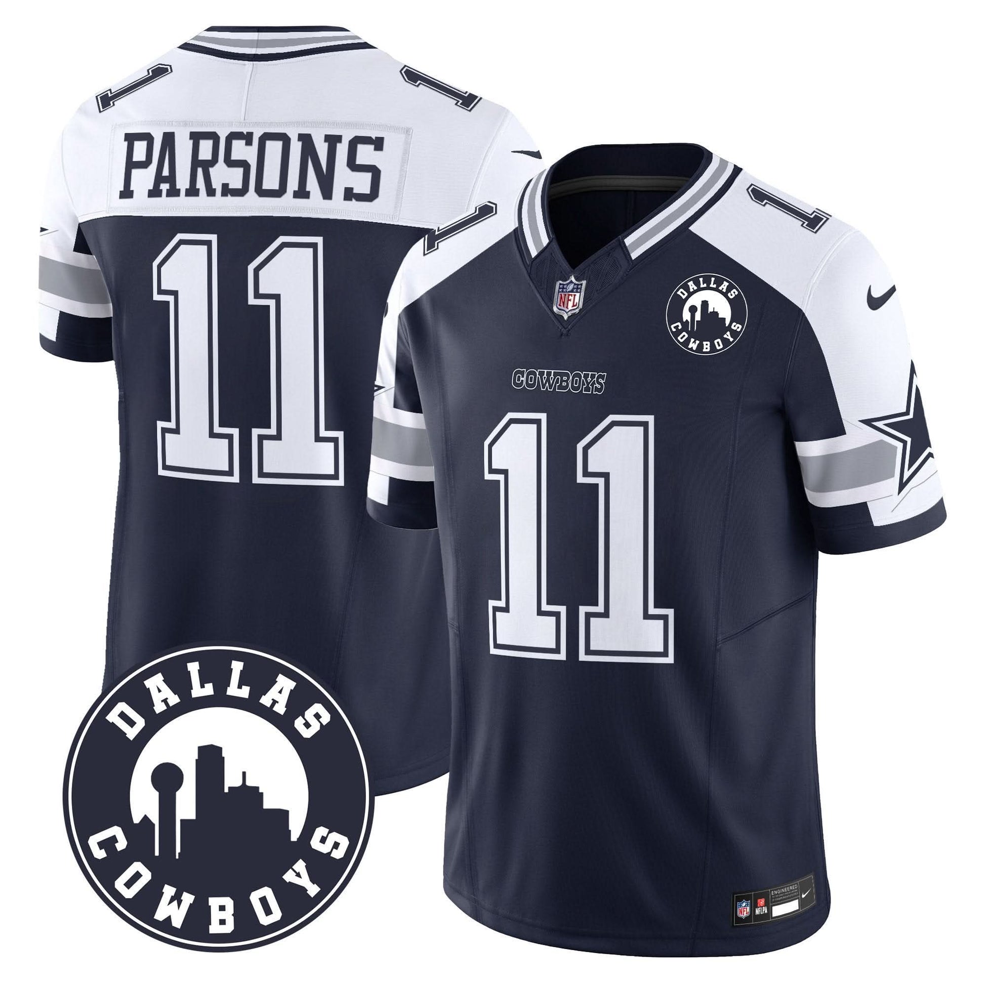 Cowboys "Dallas City" Patch Vapor Limited Jersey - All Stitched