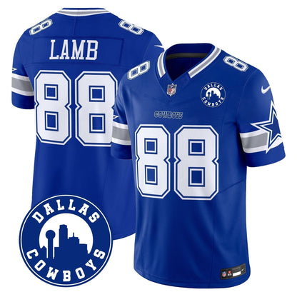 Cowboys "Dallas City" Patch Vapor Limited Jersey - All Stitched