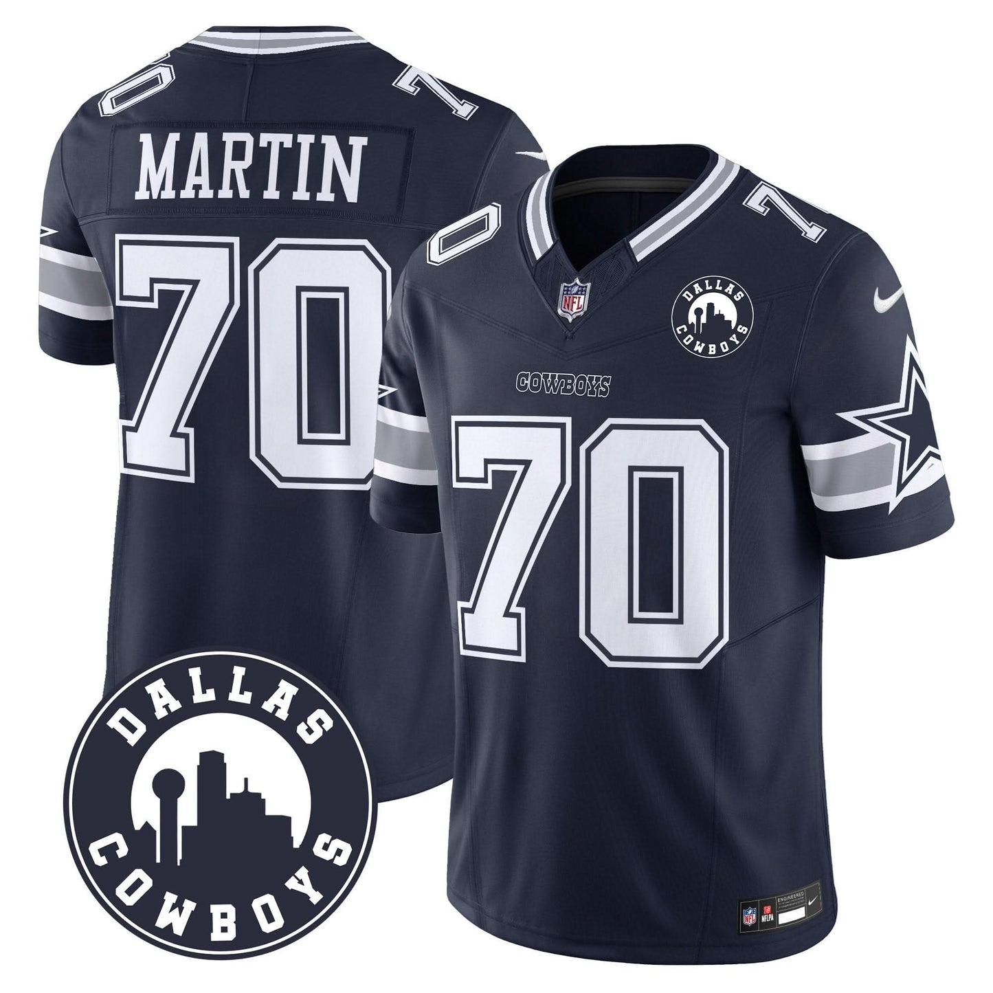 Cowboys "Dallas City" Patch Vapor Limited Jersey - All Stitched