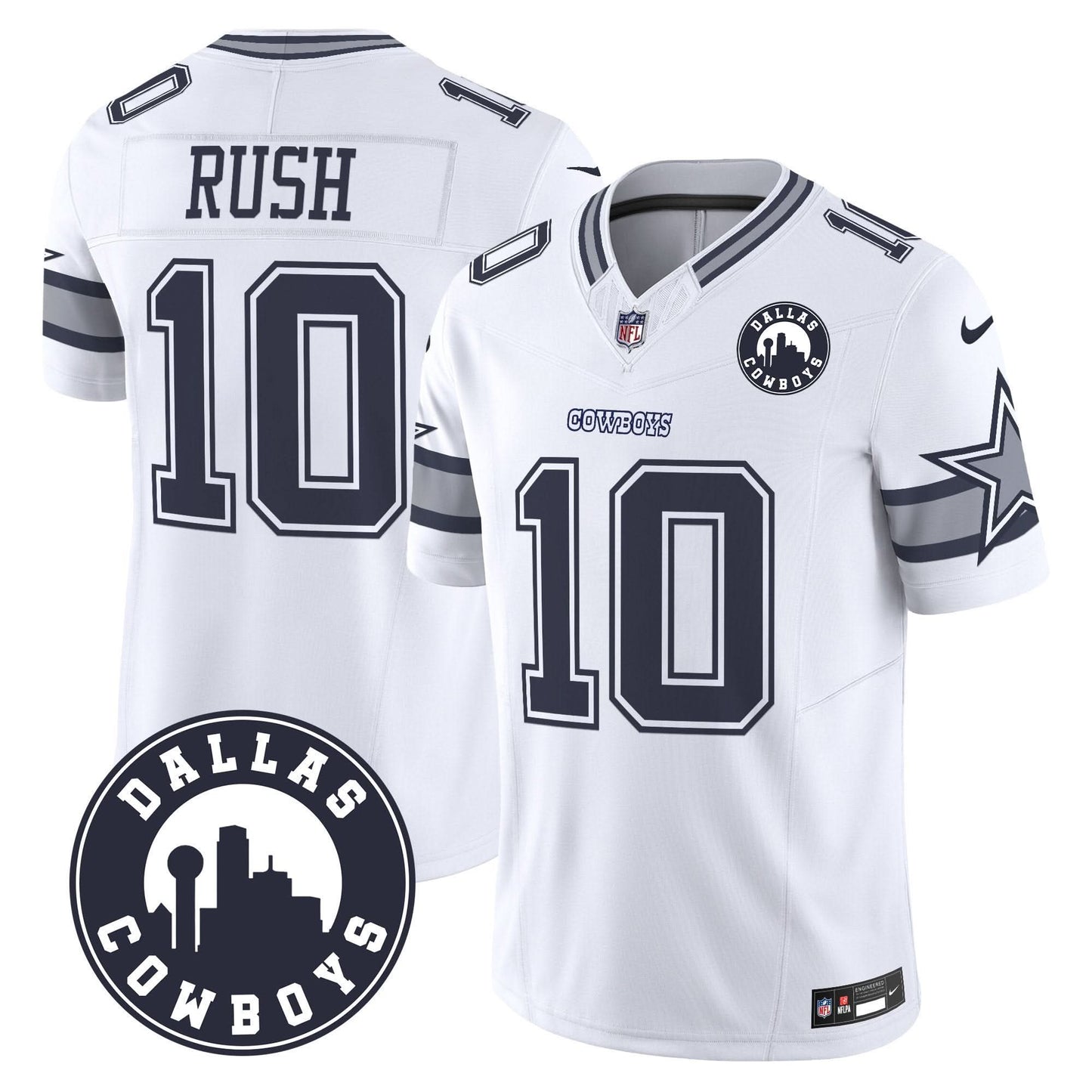 Cowboys "Dallas City" Patch Vapor Limited Jersey - All Stitched