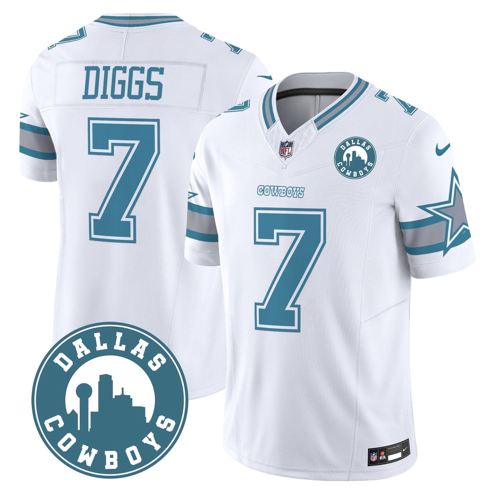 Cowboys "Dallas City" Patch Vapor Limited Jersey - All Stitched