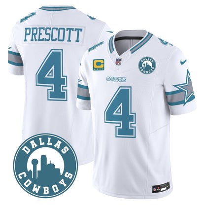 Cowboys "Dallas City" Patch Vapor Limited Jersey - All Stitched