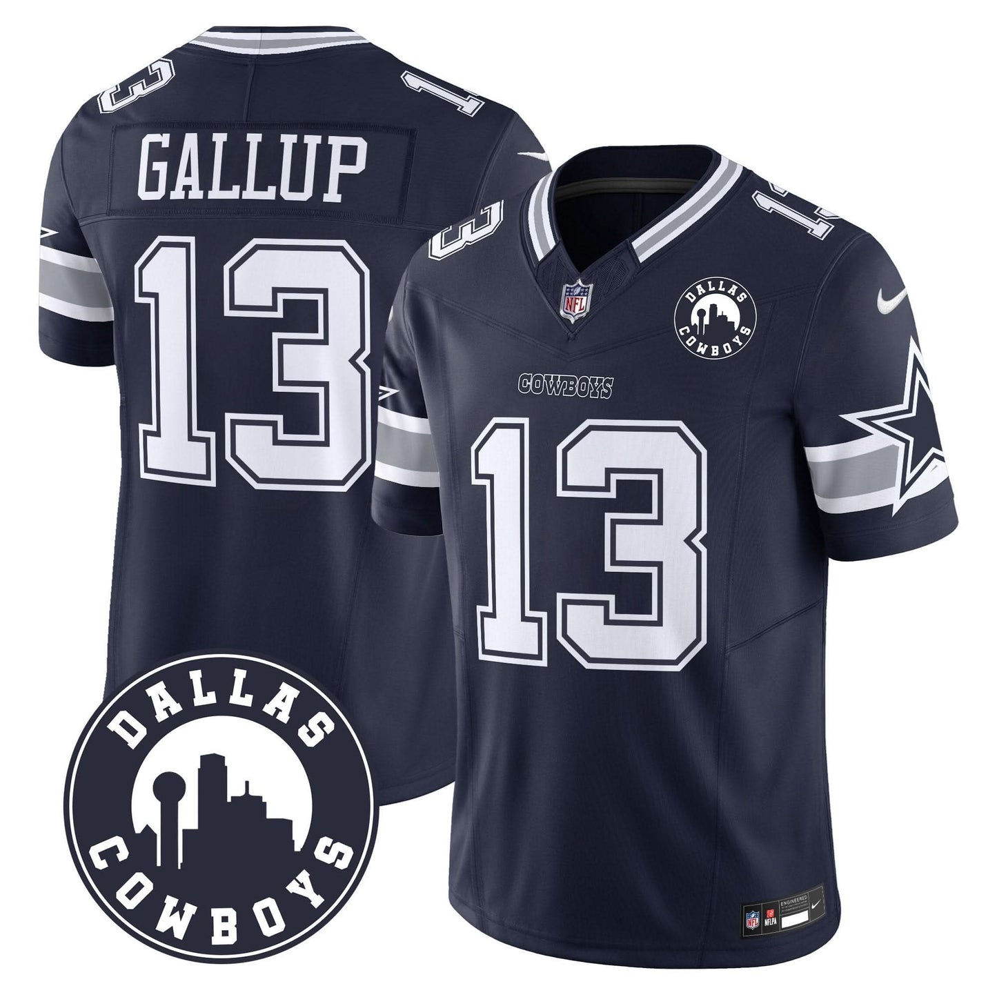 Cowboys "Dallas City" Patch Vapor Limited Jersey - All Stitched