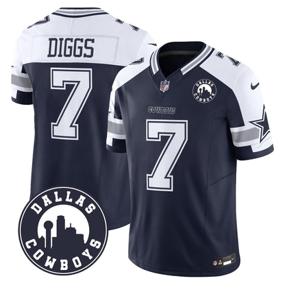 Cowboys "Dallas City" Patch Vapor Limited Jersey - All Stitched