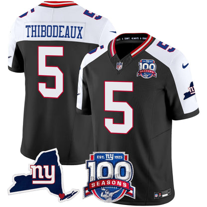 New York Giants 100th Season & State Patch Vapor Limited Jersey - All Stitched