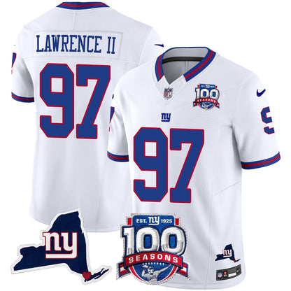 New York Giants 100th Season & State Patch Vapor Limited Jersey - All Stitched