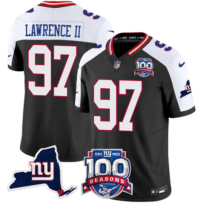 New York Giants 100th Season & State Patch Vapor Limited Jersey - All Stitched