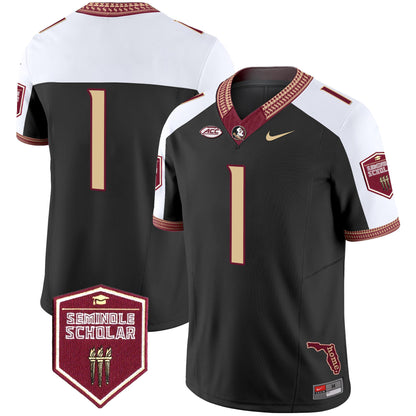 Men's Florida State Seminoles 2025 Seminole Scholar Patch Vapor Limited Jersey - All Stitched