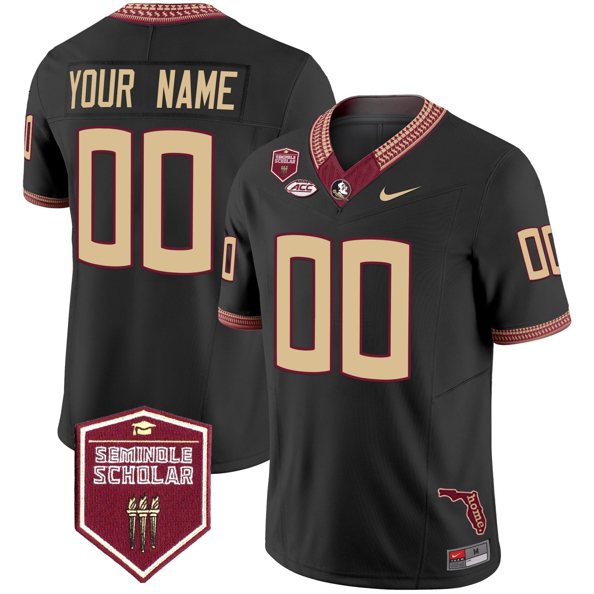 Florida State Seminoles 2025 Seminole Scholar Patch Vapor Limited Custom Jersey - All Stitched