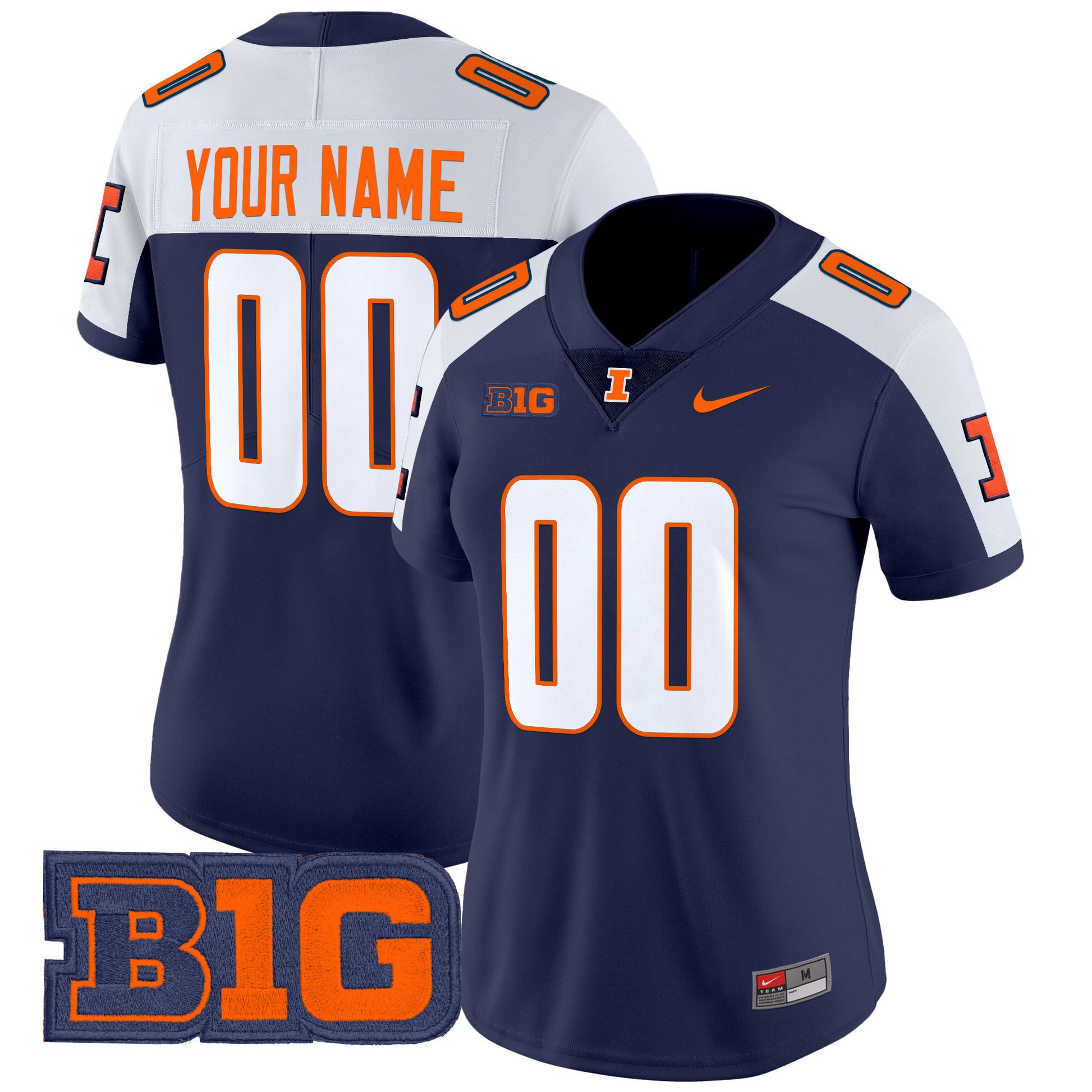 Illinois Fighting Illini 2025 Vapor Limited Custom Jersey - All Stitched