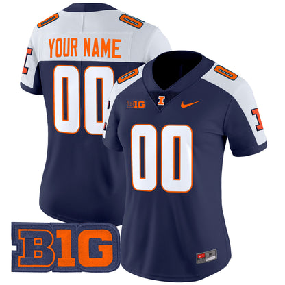 Illinois Fighting Illini 2025 Vapor Limited Custom Jersey - All Stitched