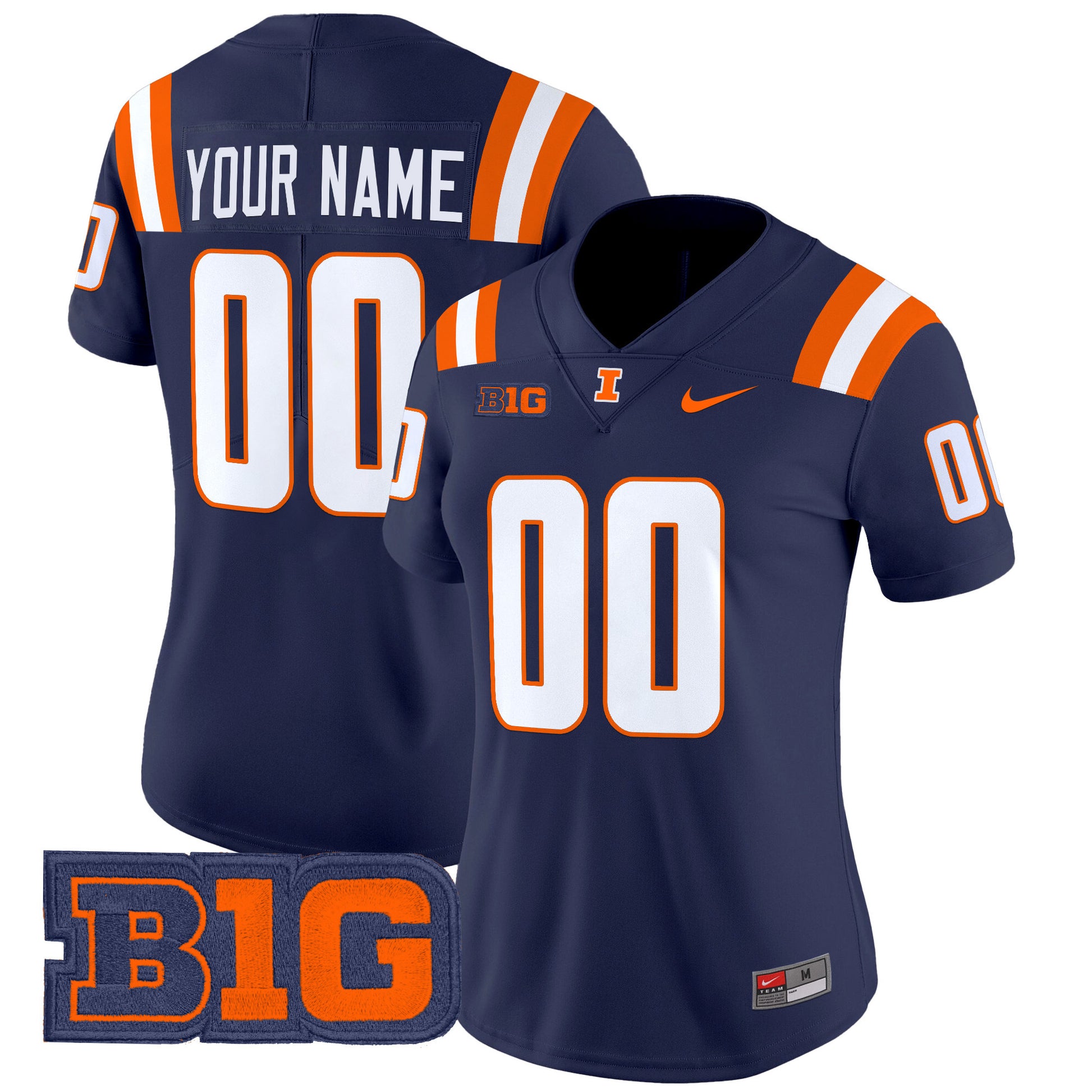 Illinois Fighting Illini 2025 Vapor Limited Custom Jersey - All Stitched