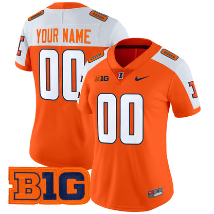 Illinois Fighting Illini 2025 Vapor Limited Custom Jersey - All Stitched