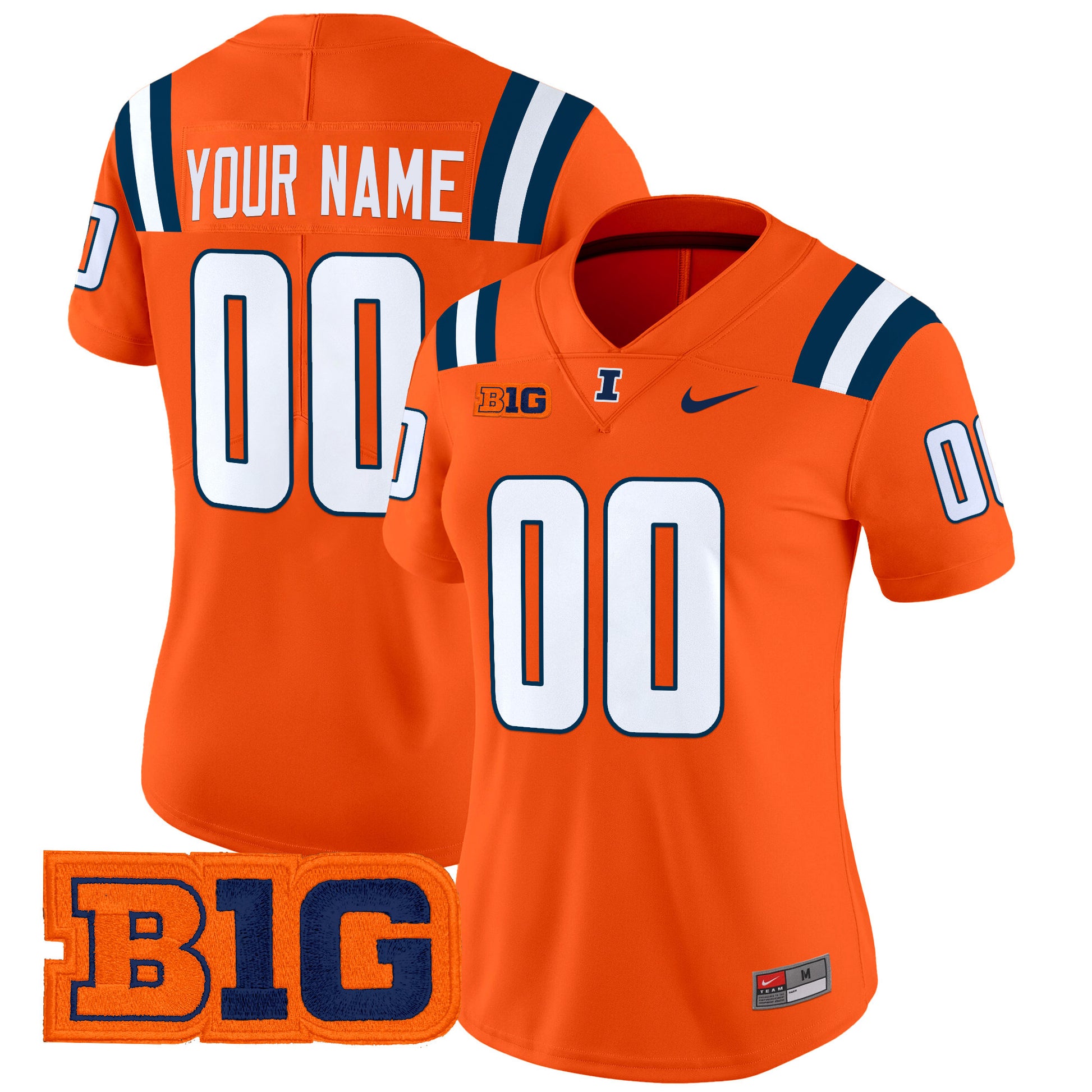 Illinois Fighting Illini 2025 Vapor Limited Custom Jersey - All Stitched