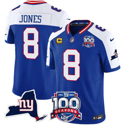 New York Giants 100th Season & State Patch Vapor Limited Jersey - All Stitched