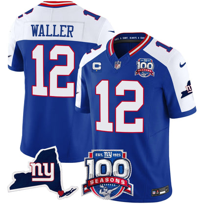 New York Giants 100th Season & State Patch Vapor Limited Jersey - All Stitched