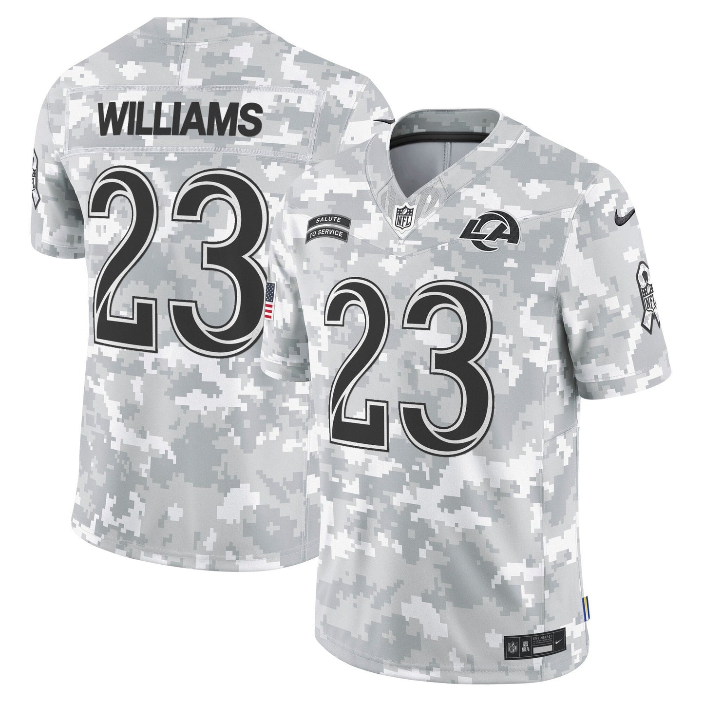Rams 2024 Salute to Service Vapor Limited Jersey - Arctic Camo - All Stitched