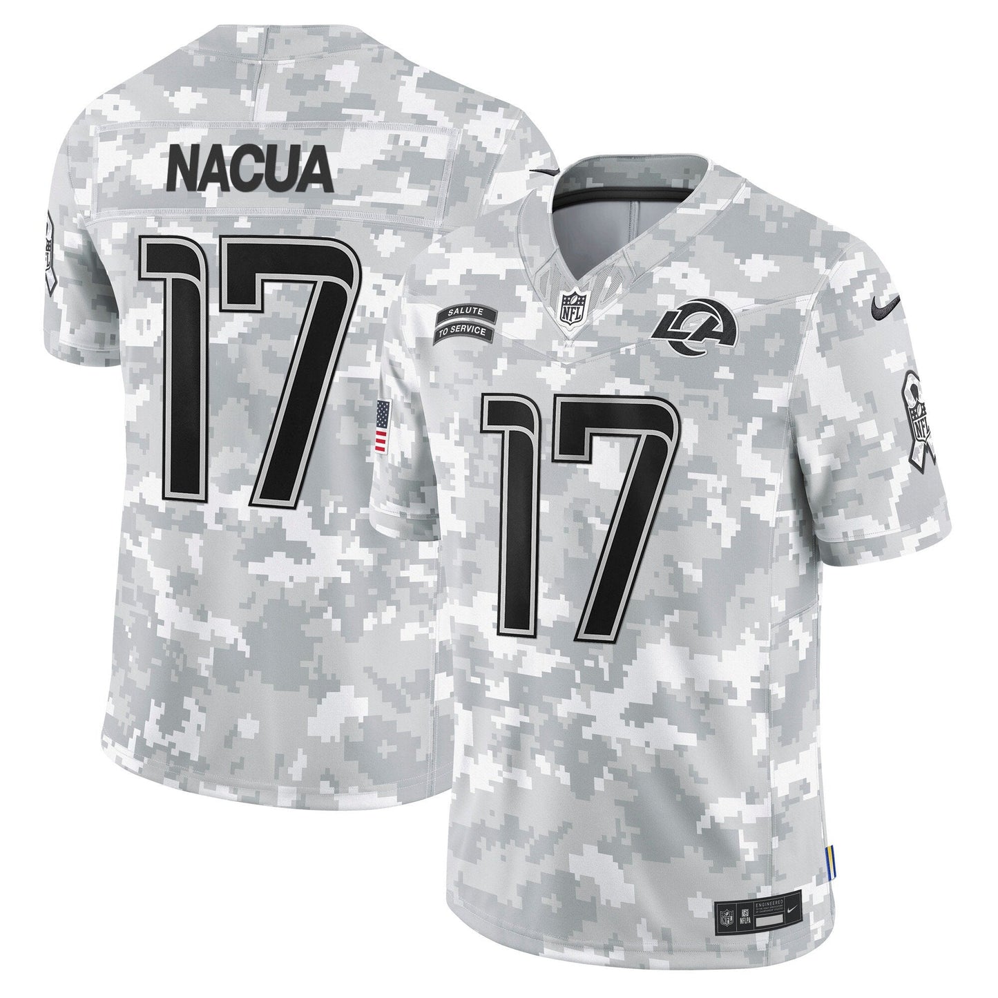 Rams 2024 Salute to Service Vapor Limited Jersey - Arctic Camo - All Stitched