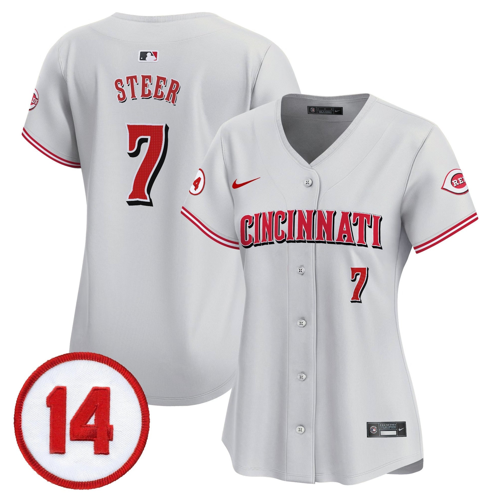 Women's Cincinnati Reds Pete Rose Patch Vapor Premier Limited Jersey - All Stitched