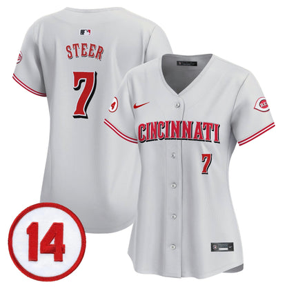 Women's Cincinnati Reds Pete Rose Patch Vapor Premier Limited Jersey - All Stitched