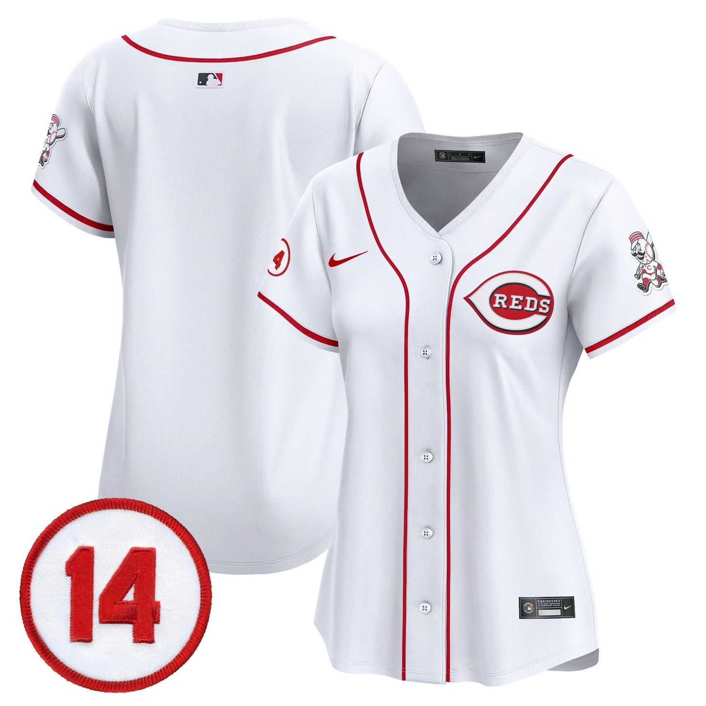 Women's Cincinnati Reds Pete Rose Patch Vapor Premier Limited Jersey - All Stitched