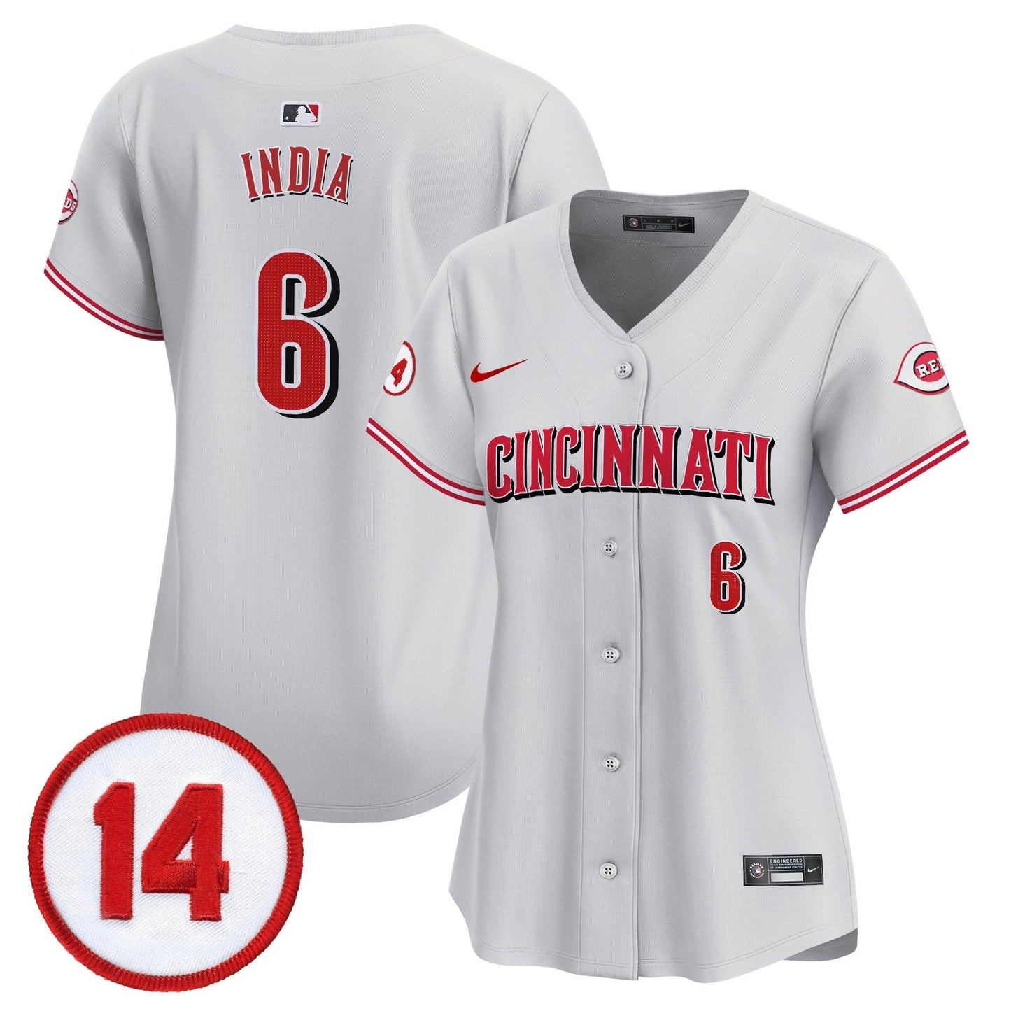 Women's Cincinnati Reds Pete Rose Patch Vapor Premier Limited Jersey - All Stitched