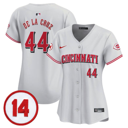 Women's Cincinnati Reds Pete Rose Patch Vapor Premier Limited Jersey - All Stitched