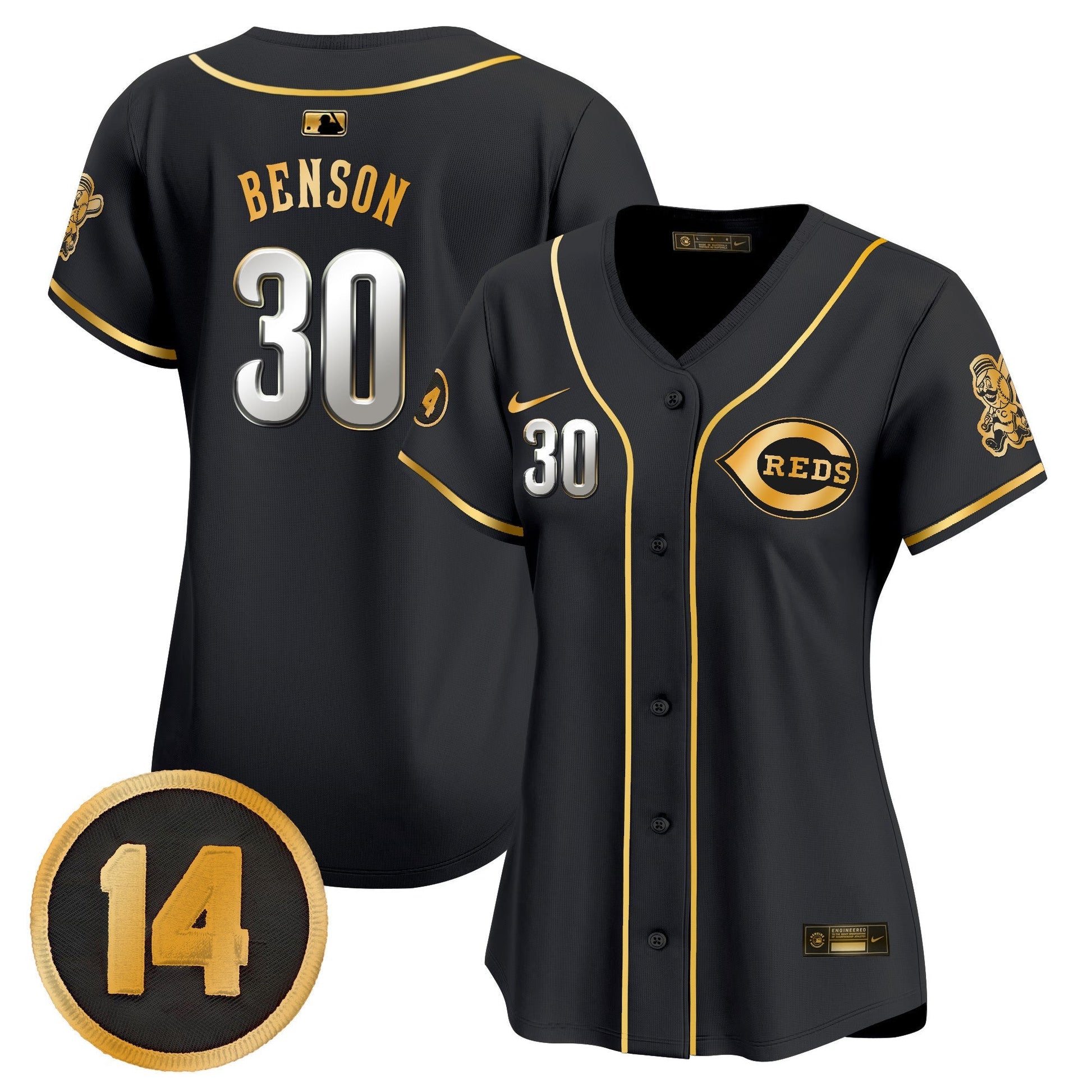 Women's Cincinnati Reds Pete Rose Patch Vapor Premier Limited Jersey - All Stitched