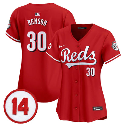 Women's Cincinnati Reds Pete Rose Patch Vapor Premier Limited Jersey - All Stitched